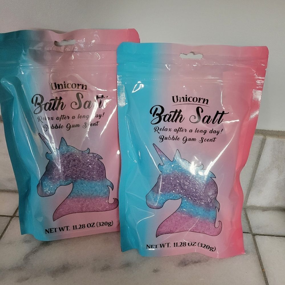 Unicorn Bath Salt Bubble Gum Scent Relax After A Long Day Pink 11.28 Oz NEW